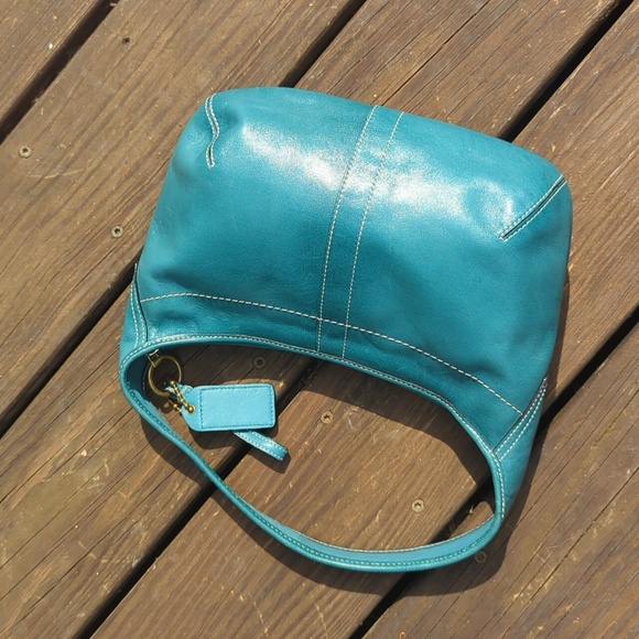 Rare Gorgeous Turquoise Vintage Coach Ergo Hobo Y2K 10739 - Picture 8 of 9